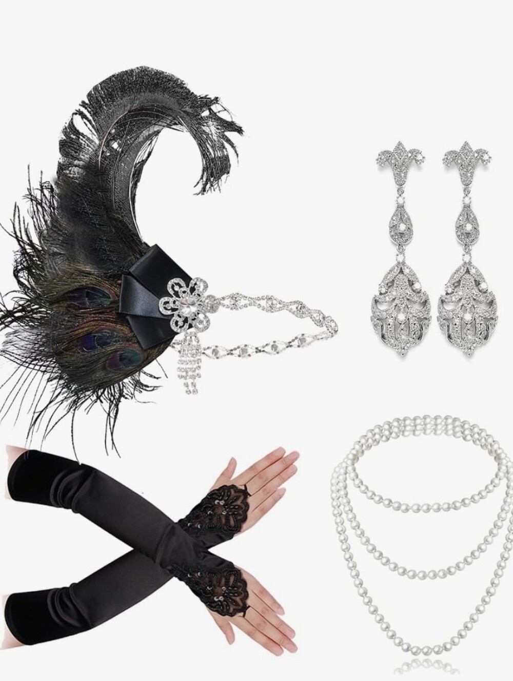 1920s The Great Gatsby Flapper Costume Accesories Set